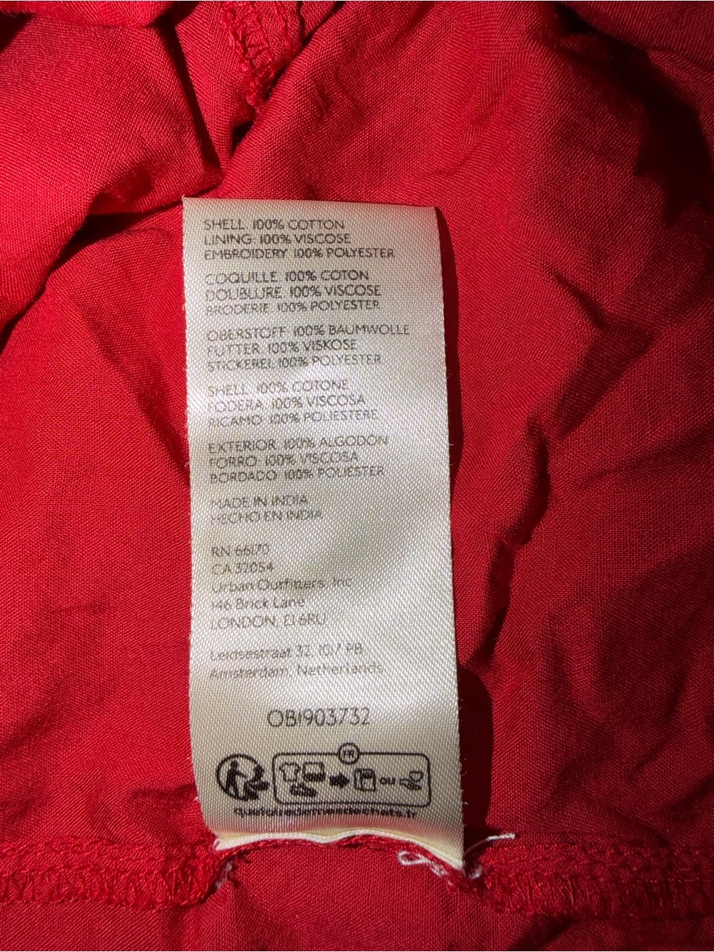 Free People Berry Kiss Mini Dress Red Embroidered Boho Cotton Off Shoulder S - Picture 10 of 16
